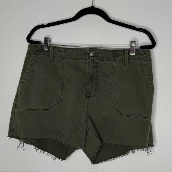 PAIGE Olive Green Jean Shorts - Picture 1 of 6